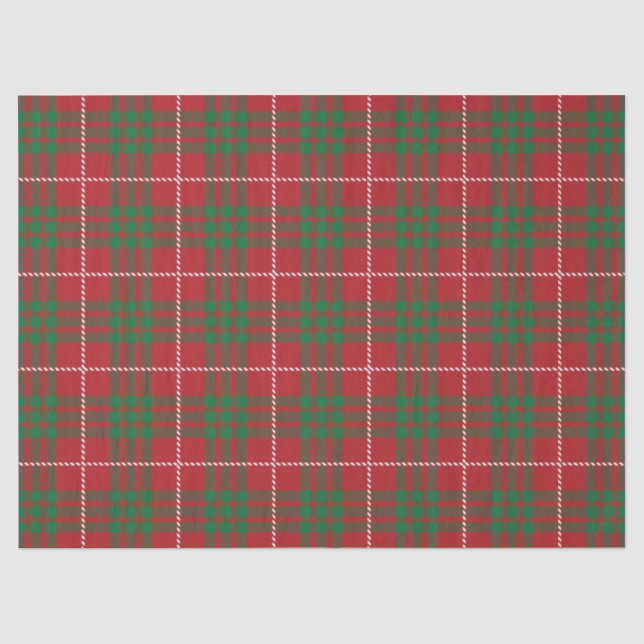 Papier Mousseline Rouge et vert plaid (Recto)