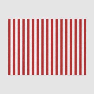 Papier Mousseline Rouge foncé profond et le blanc barre  