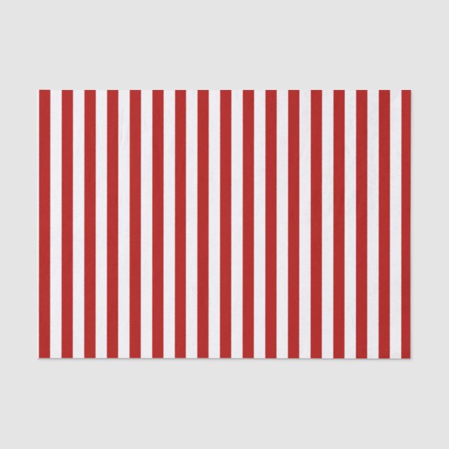 Papier Mousseline Rouge foncé profond et le blanc barre | (Recto)