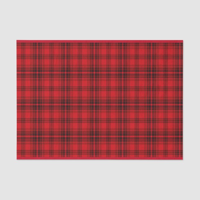 Papier Mousseline Rouge gai classique du plaid | (Recto)
