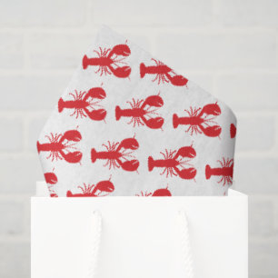 Papier Mousseline Rouge Homards Blanc Envelopper Cadeaux Preppy Main