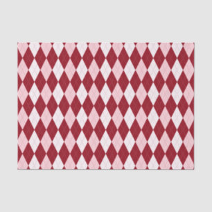 Papier Mousseline Rouge Jacquard Crimson rose Petit Diamant Forme