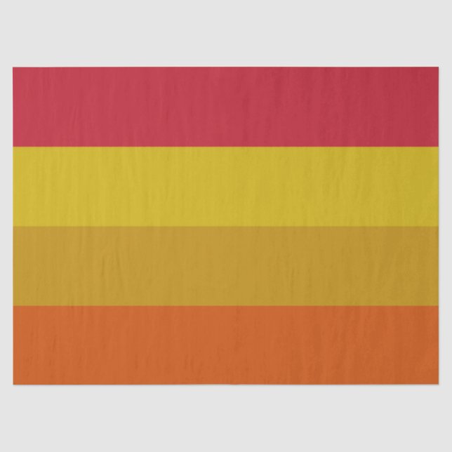 Papier Mousseline Rouge, jaune, or et orange (Recto)