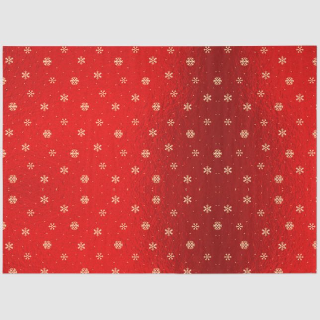 Papier Mousseline Rouge Métallurgie Pneus dorés Noël (Recto)