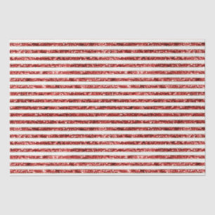 Papier Mousseline Rouge or Parties scintillant blanche rayures Noël