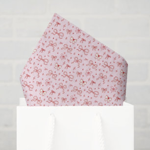 Papier Mousseline Rouge Rose Mignon Coquette Nœuds Saint-Valentin