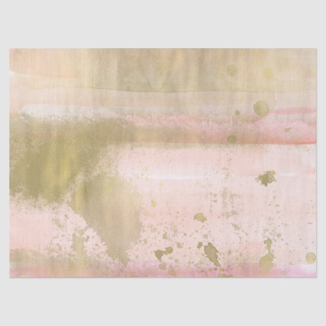 Papier Mousseline Rougissent l'aquarelle fascinante d'or rose (Recto)