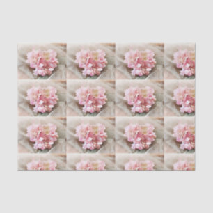 Papier Mousseline Rougissent les tuiles roses d'hortensia de coeur