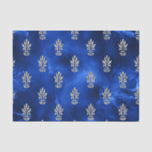 Papier Mousseline Royal Blue et Silver