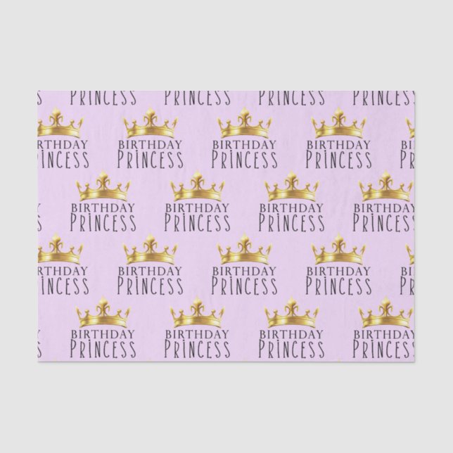 Papier Mousseline Royal Gold Crown Anniversaire Princess Party (Recto)