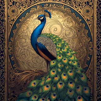 Papier Mousseline Royal Majestic Peacock L Facing