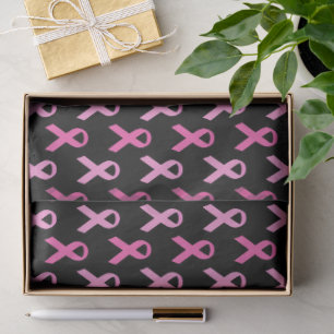 Papier Mousseline Ruban Rose Motif de Sensibilisation au Cancer du S