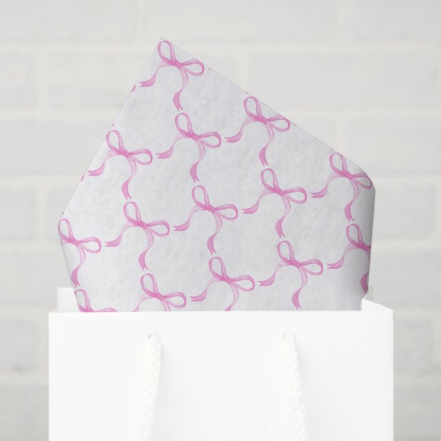 Papier Mousseline Rubans à ruban rose (Sac cadeau)