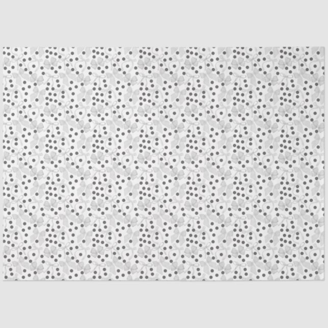 Papier Mousseline Rubans gris et points gris foncé (Recto)