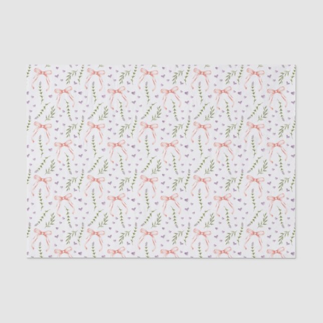 Papier Mousseline Rubans roses (Recto)