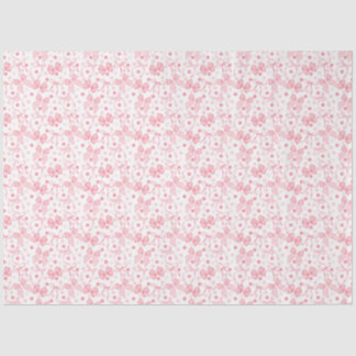 Papier Mousseline Rubans roses et points rose foncé