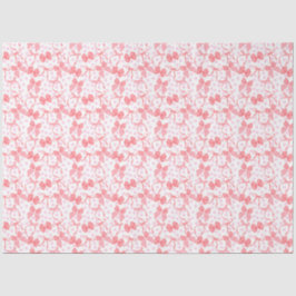 Papier Mousseline Rubans rouges et points roses
