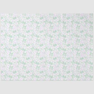 Papier Mousseline Rubans verts & Points violets