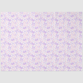 Papier Mousseline Rubans violets à pois roses