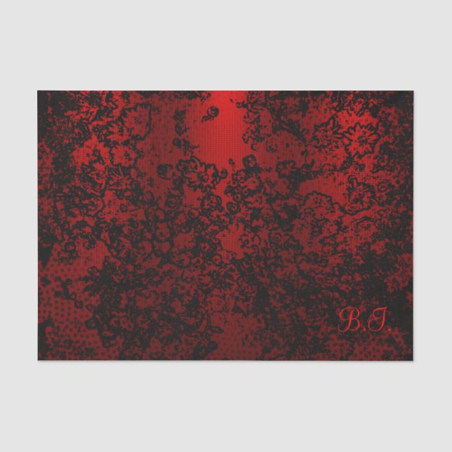 Papier Mousseline Ruby red black stylish floral vibrant élégant (Recto)