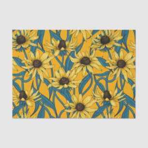 Papier Mousseline Rudbekia jaune