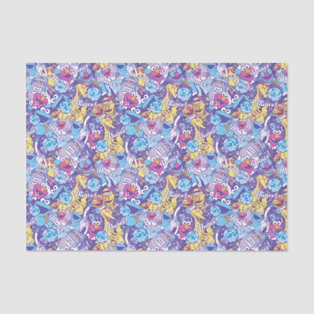 Papier Mousseline Rue Sésame| Motif de danse Super (Recto)
