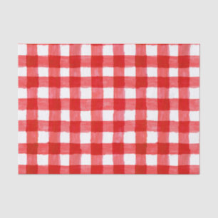 Papier Mousseline Russe Buffalo Check papier de tissus rouge et blan