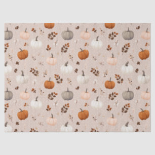 Papier Mousseline Russe Citrouilles d'automne et feuilles d'automne