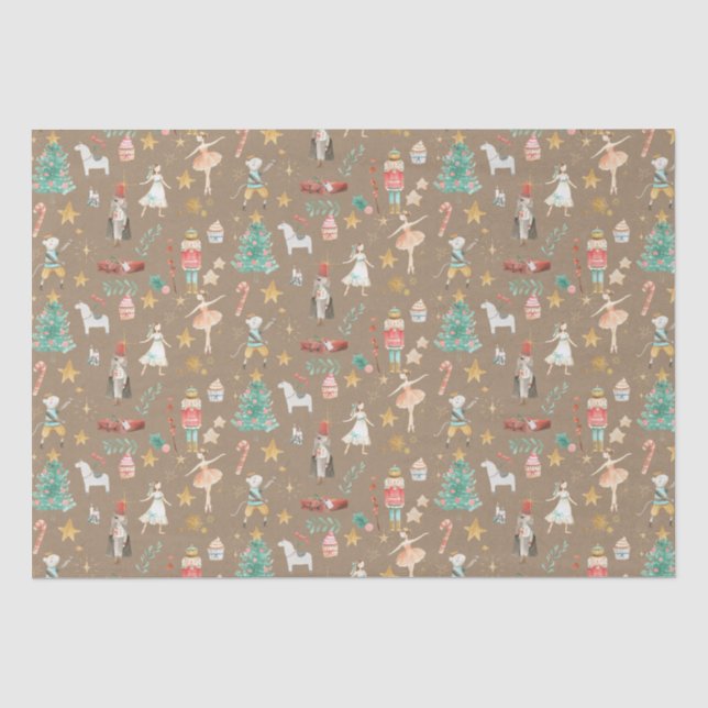 Papier Mousseline Russe Kraft Christmas Nutcracker Ballet (Recto)