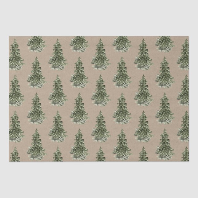 Papier Mousseline Russe Kraft Forêt d'épinette (Recto)