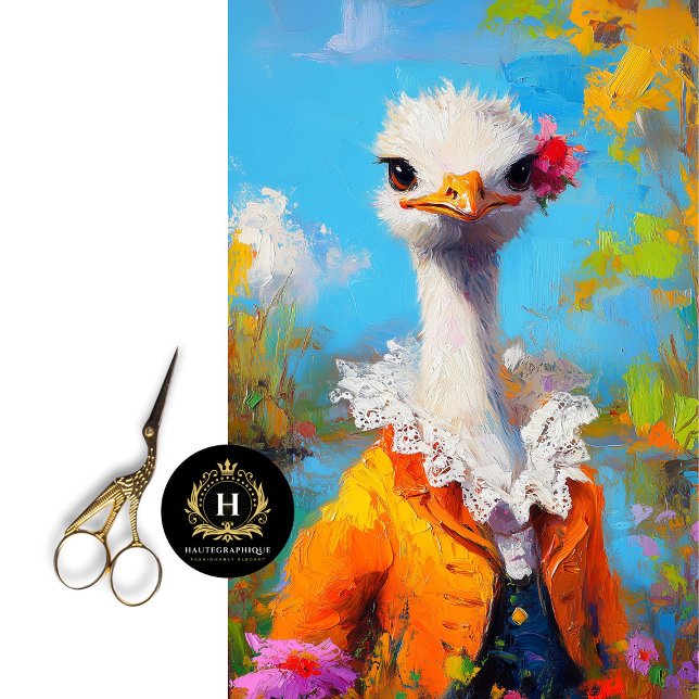 Papier Mousseline Russe Orange Mothers Day Ostrich Decoupage (Créateur téléchargé)