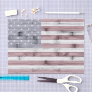 Papier Mousseline Russe Rouge Blanc Bleu Bois américain drapeau Amér
