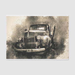 Papier Mousseline Russe Vieux Camion Vintage Découpage