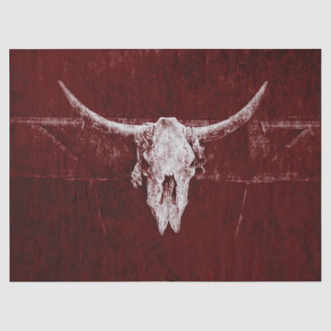 Papier Mousseline Russe Western Bull Pays Bourgogne Rouge Vieux (Recto)