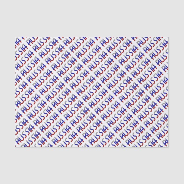 Papier Mousseline Russie Drapeau russe couleurs Typographie élégant (Recto)