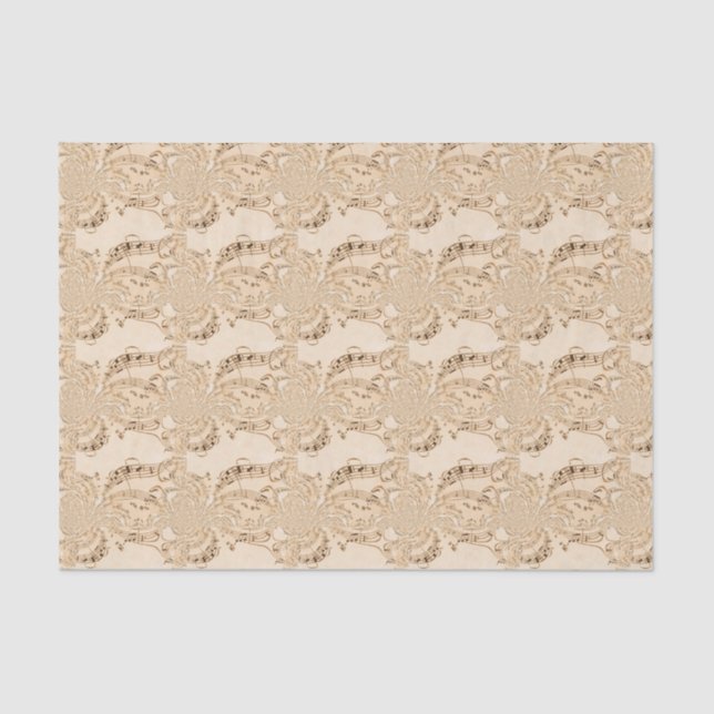 Papier Mousseline Rustic Antique Musical Notes (Recto)