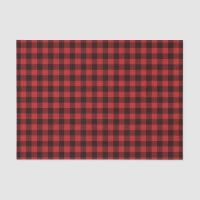 Papier Mousseline Rustic Buffalo Plaid Noël Motif (Recto)