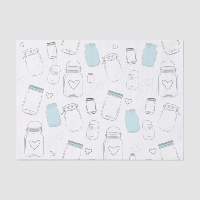 Papier Mousseline Rustic Country Mason Jars Party (Recto)