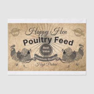 Papier Mousseline Rustic Happy Hen Découpage / Tissu Papier