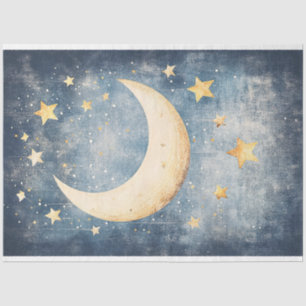 Papier Mousseline Rustic Moon et Stars Nursery Art Decoupage