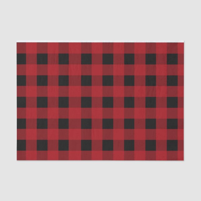 Papier Mousseline Rustic Red and Black Buffalo Plaid (Recto)