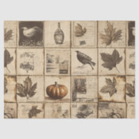 Rustique Automne Ephemera Collage | Terre chaude (
