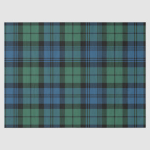 Papier Mousseline Rustique Campbell Plaid Blue Green Tartan