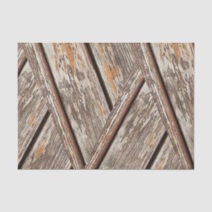 Papier Mousseline Rustique Chic Chevron Texture géométrique en bois