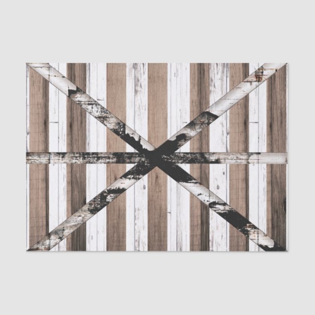 Papier Mousseline Rustique Multi Bois Blanc et Brown Porte de la gra (Recto)