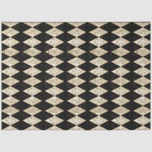 Papier Mousseline rustique Pays Arlequin Tan et Découpage noir