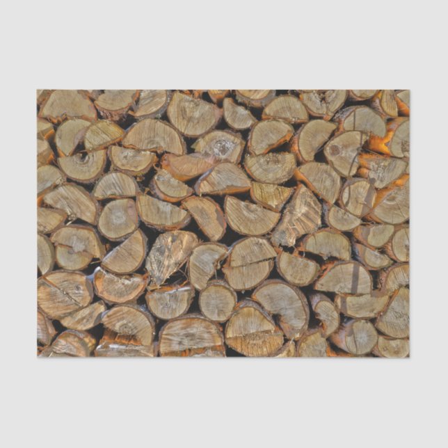 Papier Mousseline Rustique Pays Chopé bois de chauffage (Recto)