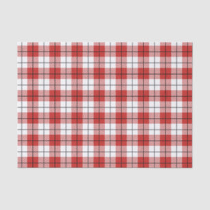 Papier Mousseline Rustique Pays Rouge Blanc et noir Flannel Motif