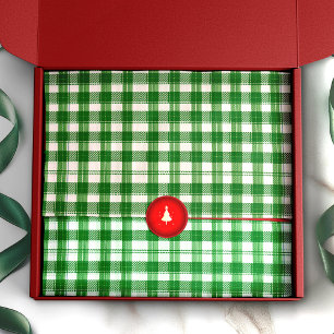 Papier Mousseline Rustique vert et blanc Plaid À damiers traditionne