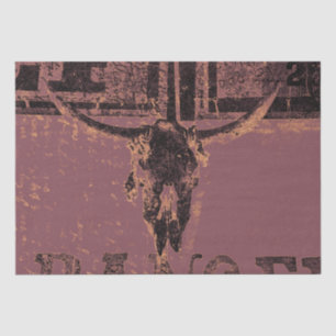 Papier Mousseline Rustique Western Taureau pourpre Noir Vintage